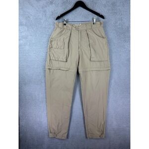Cabela's Convertible Hiking Pants Mens Large Khaki Zip Off Cargo Outdoor Pockets